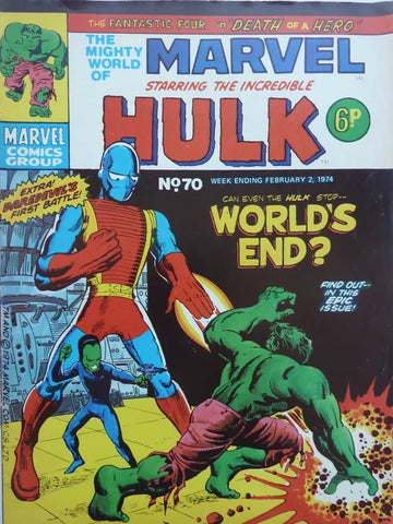 The Mighty World of Marvel #70 - Marvel/British - 1974