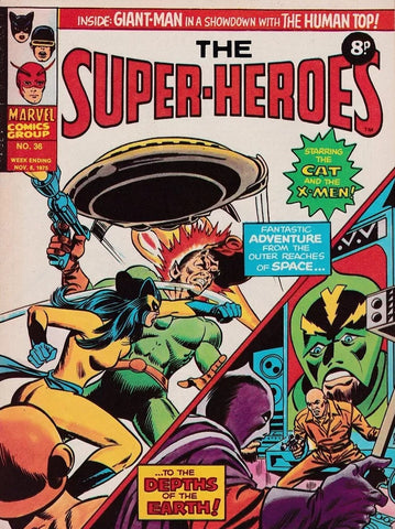 The Super-Heroes #36 - #40 (RUN of 5x COMICS) - Marvel / British - 1975