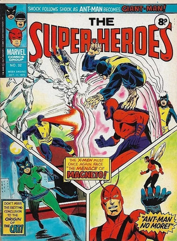 The Super-Heroes #24 - #32 (RUN of 9x COMICS) - Marvel / British - 1975
