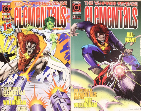 Elementals: The Vampires Revenge #1 and #2 - Comico - 1996