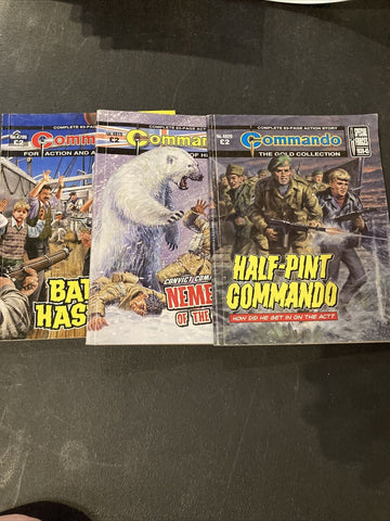 Commando Action & Adventure Comic Mini Magazine - Lot of 3