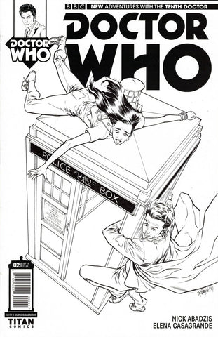 Doctor Who : The Tenth Doctor #2 - Titan Comics - 2014- 1:25 Casagrande B&W Vari