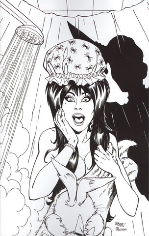 Elvira in Horrorland #1 - Dynamite - 2022 - Cover P 1:11 Royle B&W Virgin