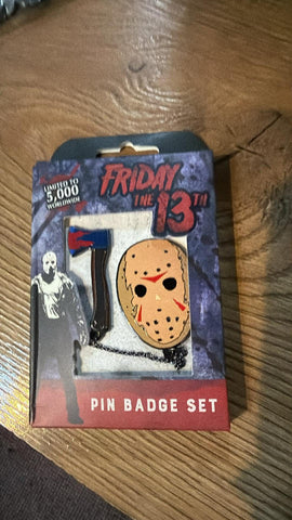 Friday the 13th Limited Edition Pin Badge Set with Chain