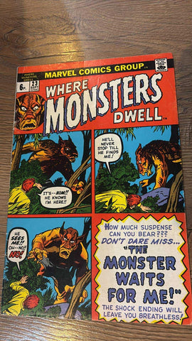 Where Monsters Dwell #23 - Marvel Comics - 1973