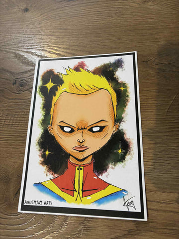 Captain Marvel Art Print - Aquemini Arts