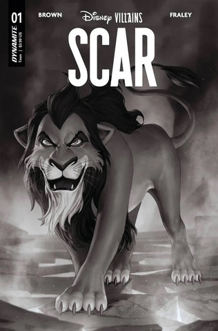 Disney Villains : Scar #1 - Dynamite - 2023 - 1:7 Yoon Variant B&w