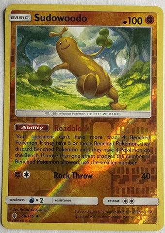 "Sudowoodo" 66/145 Sun & Moon Guardians - Pokémon Card - Reverse Holo