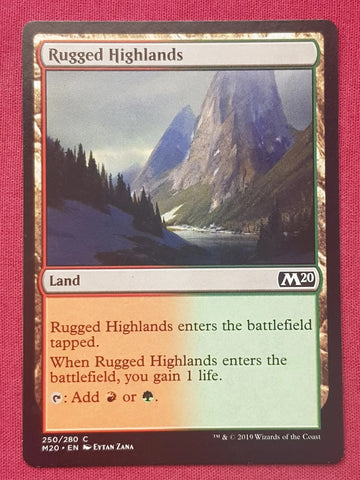 "Rugged Highlands" - Magic The Gathering Card - M20