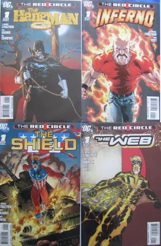 The Web, Shield, Inferno, Hangman - DC - 2009 - Set of 4 RED CIRCLE 1-shots