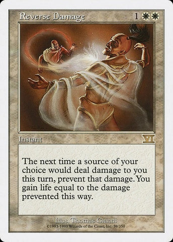 "Reverse Damage" - Magic The Gathering Card - 6th Edition