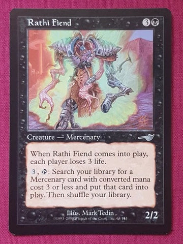 "Rathi Fiend" - Magic The Gathering Card - Nemesis