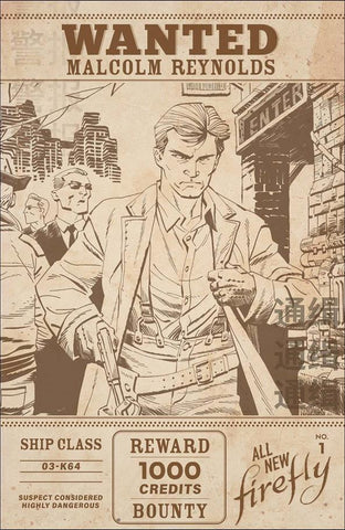 All New Firefly #1 - Boom! Studios - 2022 - Cover B Wanted Poster