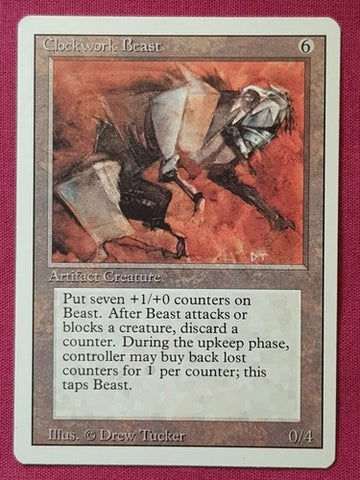 "Clockwork Beast" - Magic The Gathering Card - Revised