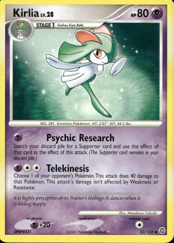 Kirlia 53/132 - Pokémon Card - Secret Wonders - NON-Holo