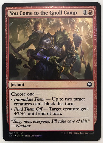 "You Come To The Gnoll Camp" x4 - Magic The Gathering - AFR - 4-Card Playset