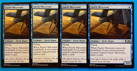 "Faerie Miscreant" x4 - Magic The Gathering - M20 - 4-Card Playset