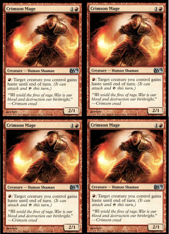 "Crimson Mage" x4 - Magic The Gathering Card - M12 - 4-Card Playset
