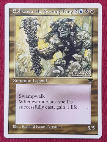"Sol'kanar The Swamp King" - Magic The Gathering Card - Chronicles