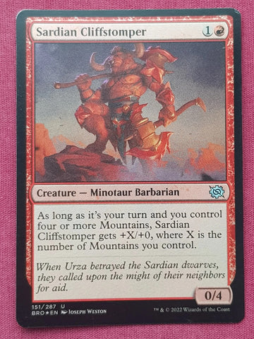 "Sardian Cliffstomper" - Magic The Gathering Card - The Brothers War
