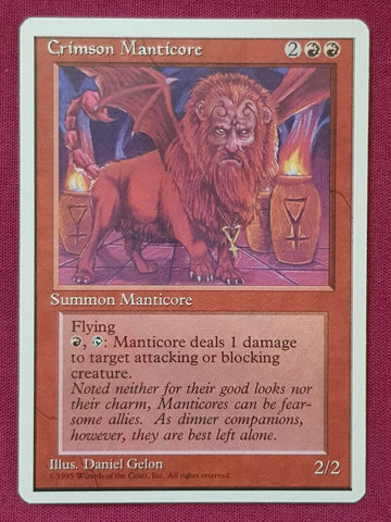 "Crimson Manticore" - Magic The Gathering Card - 4th Edition