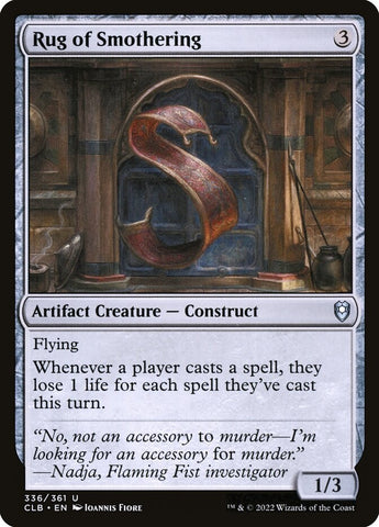 "Rug Of Smothering" - Magic The Gathering Card - CLB