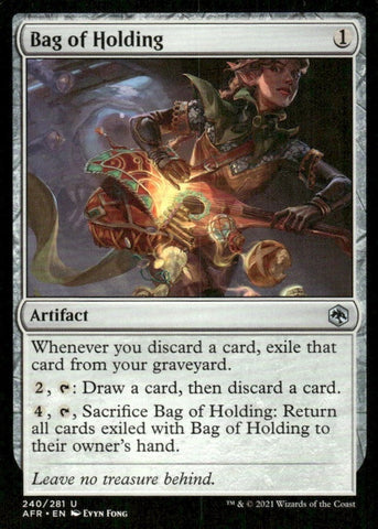 "Bag Of Holding" x4 - Magic The Gathering Card - AFR 2021 - 4-Card Playset