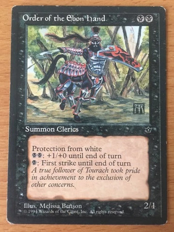 "Order Of The Ebon Hand" - Magic The Gathering - Fallen Empires - Benson