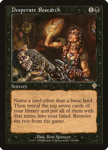 "Desperate Research" - Magic The Gathering - Invasion