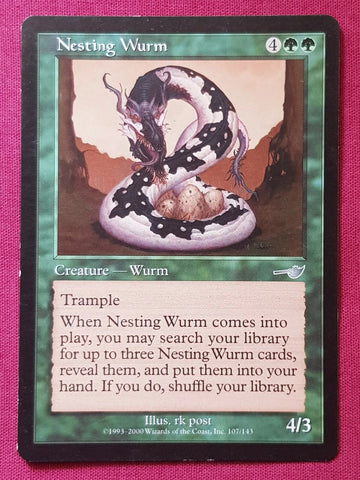 "Nesting Wurm" - Magic The Gathering Card - Nemesis