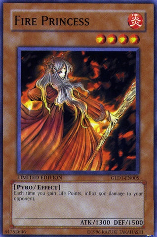 "Fire Princess" GLD1-EN005 - Yu-Gi-Oh! - 3x Card Playset