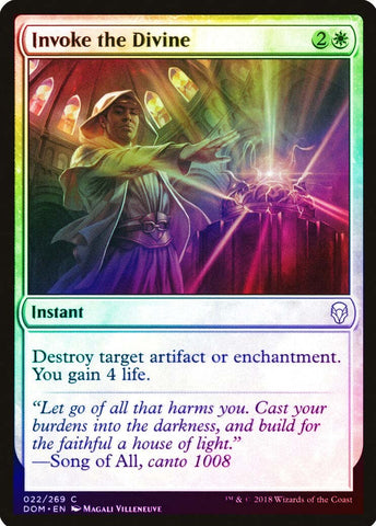 "Invoke The Divine" FOIL - Magic The Gathering Card - Dominaria