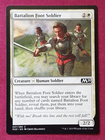 "Battalion Foot Soldier" x4 - Magic The Gathering Card - M20 - 4-Card Playset