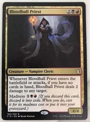 "Bloodhall Priest" - Magic The Gathering Card - C19