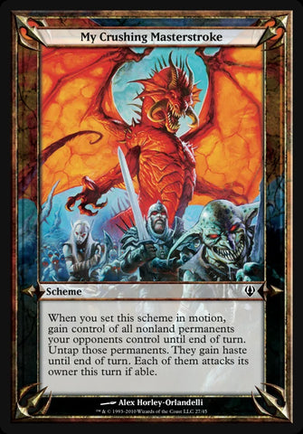 "My Crushing Masterstroke" - Magic The Gathering Card - Over-Sized - Archenemy