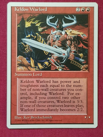 "Keldon Warlord" - Magic The Gathering Card - 4th Edition