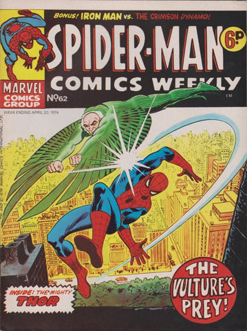 Spider-Man Comics Weekly #62 - Marvel Comics / British - 1974