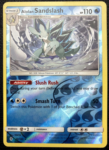 "Alolan Sandslash" 20/145 Guardians Rising - Pokémon Card - Reverse Holo