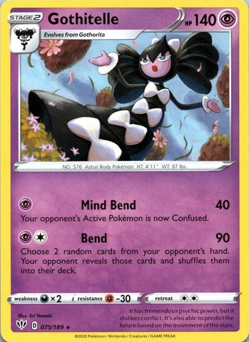 Gothitelle 075/189 - Pokémon Card - 2020 - NON-Holo