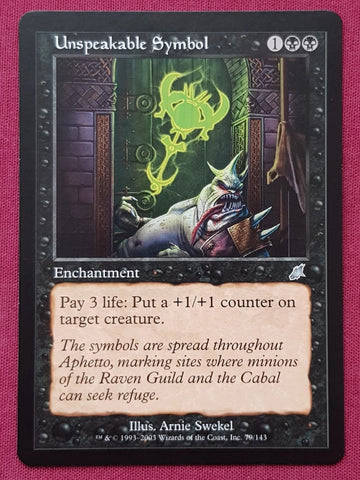 "Unspeakable Symbol" - Magic The Gathering Card - Scourge