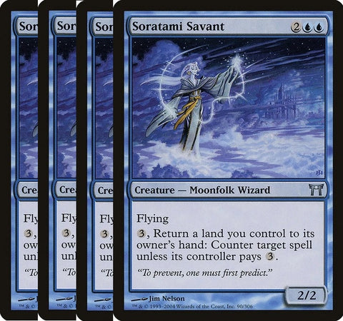 "Soratami Savant" x4 - Magic The Gathering Card - Champions Of Kamigawa