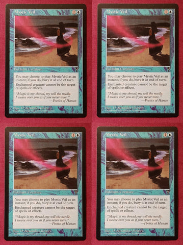 "Mystic Veil" x4 - Magic The Gathering Card - Visions - 4-Card Playtest