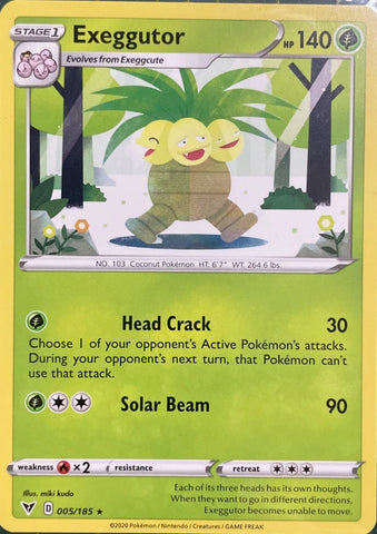 Exeggutor 005/185 - Pokémon Card - Vivid Voltage - NON-Holo