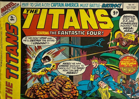 The Titans #51 - #58 (RUN of 8x Comics) - Marvel Comics / British - 1976