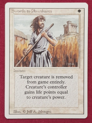 "Swords To Plowshares" - Magic The Gathering Card - Revised