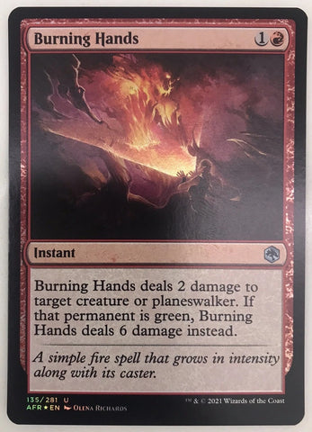 "Burning Hands" x4 - Magic The Gathering Card - AFR - 4-Card Playset