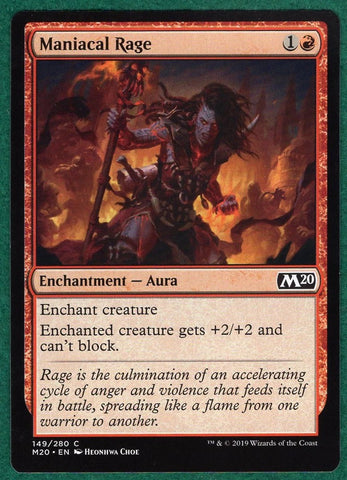 "Maniacal Rage" - Magic The Gathering Card - M20 - 4-Card Playset