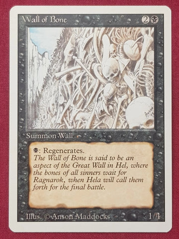 "Wall Of Bone" - Magic The Gathering Card - Revised