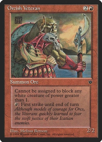 "Orcish Veteran" - Magic The Gathering Card - Fallen Empires