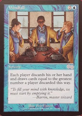 "Windfall" - Magic The Gathering Card - Urza's Saga